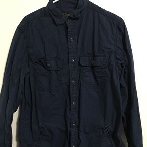 Dark blue casual button up